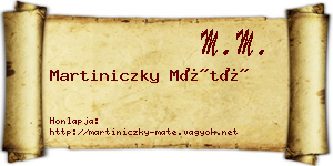 Martiniczky Máté névjegykártya