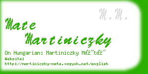 mate martiniczky business card